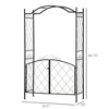 85" Garden Arch Arbor, Metal Arch Trellis with Gate, Garden Archway for Climbing Vines, Wedding Ceremony Decoration - 3 of 4