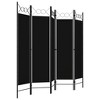 vidaXL 5-Panel Room Divider, Free-Standing, Multi-Purpose, Elegant Top Circle Design, Durable Powder-Coated Iron and Polyester Structure, Color: Black - 3 of 4