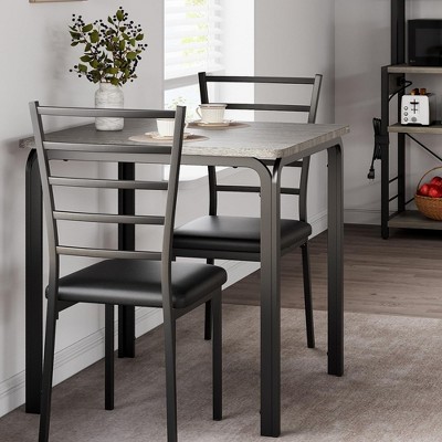 Kitchen Table for 2, Small Table and Chairs Set of 2, Dinette Set for 2, Square Dinner Table Set