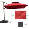 Crestlive Products 10' x 13' Patio Cantilever Umbrella Offset Double Top High-strength Aluminum Pole with 360°Rotation 5 Heights Adjustable Umbrella - 3 of 4
