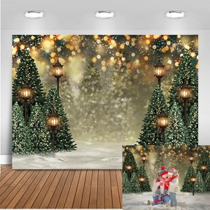 10x8ft Winter Snowflake Christmas Tree Backdrop Christmas Glitter Bokeh Newborn - 1 of 4