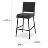 SKRAN 29" Outdoors PE Rattan Armless Barstools, Tall Bar Stool Set of 2, Height Bar Stools Counter for Patio, Garden, Outdoor, Dark Brown - 3 of 4