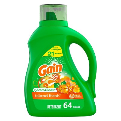 Gain + Aroma Boost Island Fresh Scent HE Compatible Liquid Laundry Detergent Soap