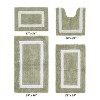 Hotel Bath Rug 100% Premium Cotton Tufted Weave Two Tone Reversible 4 Piece Bathroom Rug Set, Super Soft & Water Absorbent, Machine Washable Bathmat - 2 of 4