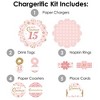 Big Dot of Happiness Mis Quince Anos - Quinceanera Sweet 15 Birthday Party Paper Charger and Table Decorations - Chargerific Kit - Place Setting for 8 - 3 of 4