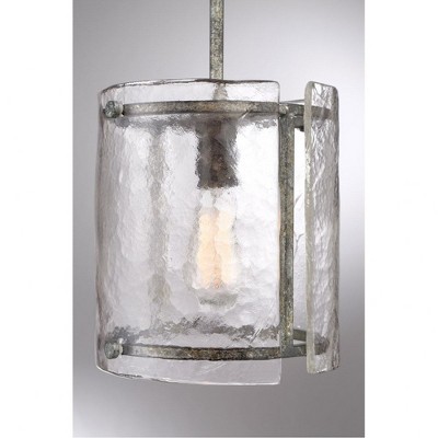 Fortress Mottled Silver Glass Mini Pendant Light