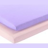 Everyday Kids 2-Pack Pack 'n Play Sheets – 100% Jersey Cotton, Soft Fitted Sheets in Pastel Pink & Lavender for Portable or Mini Cribs - 2 of 4
