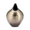 Metallic Aluminum Vase - Modern Decorative Flower Holder - Rippled Design Home Decor Accent for Living Room, Bedroom, Office - 2 of 4
