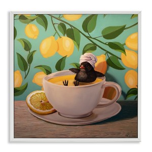 Stupell Industries Bird Bathing Lemon Tea, 24" x 24" - 1 of 4
