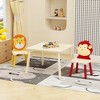 KTMBDW Kids Table and 2 Chairs Set, 3 Pieces Toddler Table and Chair Set, Wooden Activity Play Table Set (Lion&Monkey), Natural - 3 of 4