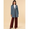 INSPIRE CHIC Women's Classic Stand Collar Long Sleeve Winter Belted Long Coat - 3 of 4