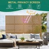TUYOHW Metal Privacy Screen Outdoor, Decorative Privacy Panels, Freestanding Privacy Screen for Patio, Garden, Pool (White Square) - 3 of 4