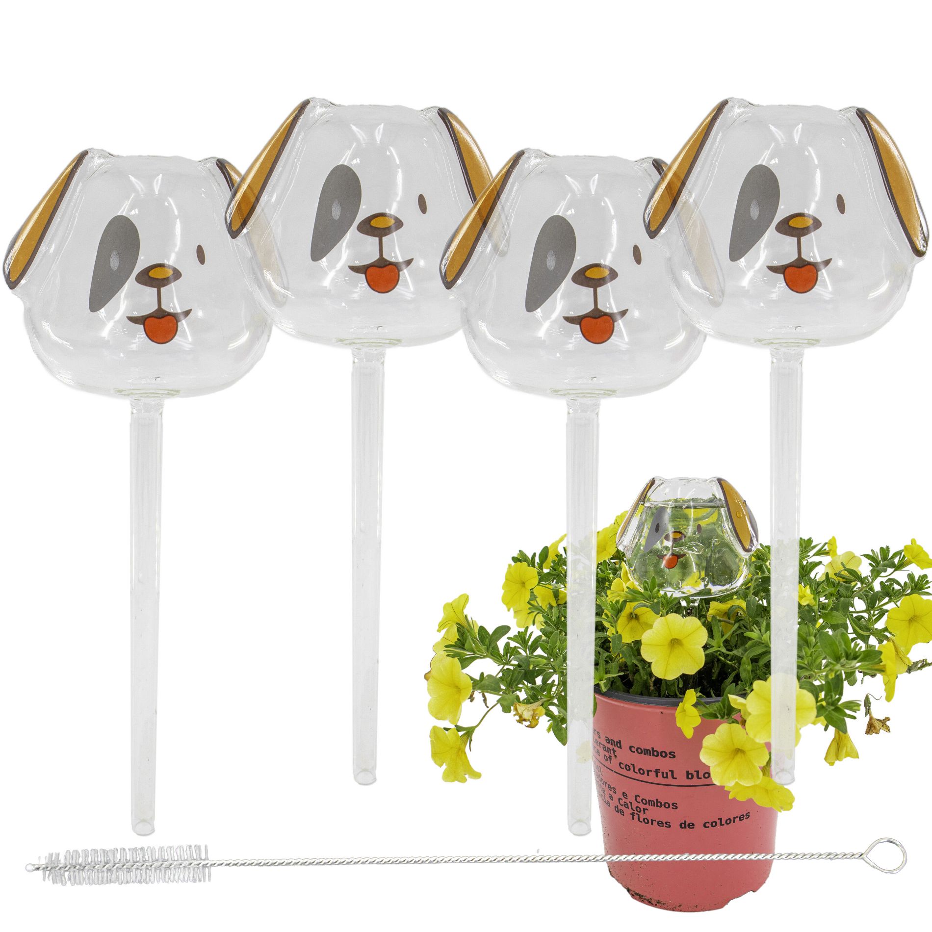 5 Star Super Deals Automatic Self Watering Glass Plant Puppy Dog Globes - Drip Irrigation Ideal for Vacation Plant Care, Indoor/Outdoor