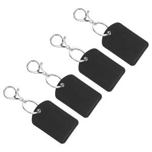 Unique Bargains PU Leather Keychain Fobs with Key Rings for DIY Crafts 4 Pcs - 1 of 4