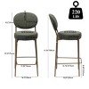 PU Leather Bar Stools Set of 2 with Footrest & Golden Metal Frame, 29" Seat Height for Kitchen Home Bar-3irtyhousy - 4 of 4
