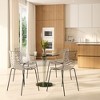 LeisureMod Kitchen and Dining Stackable Chair in Stainless Steel Base Set of 2 - image 2 of 4