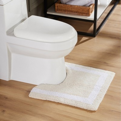 Hotel Bath Rug 100% Premium Cotton Tufted Two Tone Reversible Bathroom Rug, Soft & Water Absorbent, Machine Washable Bath Mat