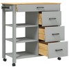 vidaXL Kitchen Trolley MONZA 33.1 in.x15.7 in.x35.4 in. Solid Wood Pine - 4 of 4
