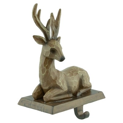 Set of 2 Brown Polyresin Reindeer Stocking Holders