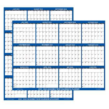 SwiftGlimpse 2023-2024 Academic Year Wall Calendar & Planner 24"x36" Navy Blue