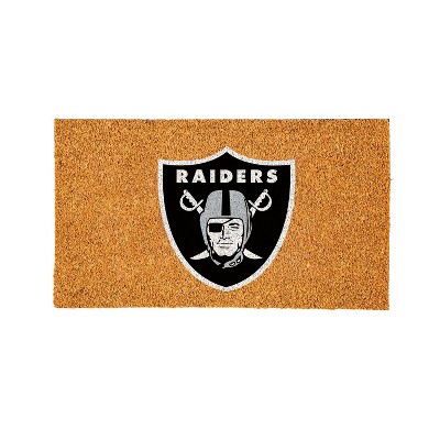 EvergreenNFLLas Vegas Raiders Logo Natural Coir 28 x 16 Inches Indoor Outdoor Doormat