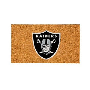 EvergreenNFLLas Vegas Raiders Logo Natural Coir 28 x 16 Inches Indoor Outdoor Doormat - 1 of 4