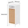 MAYEERTY Bathroom Side Cabinet, Bamboo Front Hamper, Bathroom Use, Natural White - 3 of 4