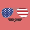 Boy's Top Gun American Flag Aviator Sunglasses Logo Performance Tee - 2 of 4