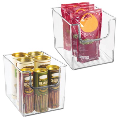 mDesign Plastic Food Storage Organizer Bin for Kitchen, 2 Pack - Clear ...