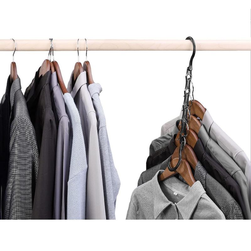 HOUSE DAY Magic Space Saving Hangers Sturdy Cascading Hangers with 5 Holes Closet Organizers and Storage College Dorm Room Essentials, 3 of 6