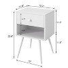 VECELO Set of 2 Industrial Nightstand Mid-Century Side End Table/Bedside Table with Drawer Brown/Gray/Marble White - 3 of 4