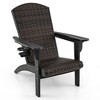 Tangkula Set of 2 Adirondack Chair w/ Rattan Padded Seat & Back Wide Hidden Cupholder Patio - 3 of 4