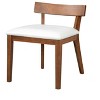 ModernLuxe Set of 2 Dining Chair PU Leather Upholstered Accent Chair with White Glossy Cushioned Seat&Wood Frame,Arm Chair Armless Chair, Black/Walnut - 4 of 4