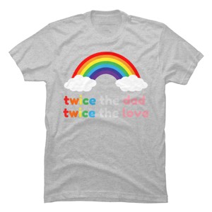 Adult Design By Humans Rainbow Twice The Dad & Love By T-Shirt - 1 of 2