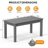 VINGLI Outdoor Coffee Table, HDPE Patio Coffee Table for Outside, All-Weather Rectangle Coffee Table for Deck, Garden, Balcony, Porch - 3 of 4