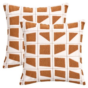 REGALWOVEN Geometric Soft Plush Modern Decorative Throw Pillows Cases 2 Pcs - 1 of 4