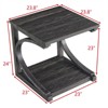 FONTOI 2-Tier Modern Coffee Table, Side Table with Bottom shelf for Both Home and Office, Multiple Uses, Black, 23.8"*24"*23.8" - 3 of 4