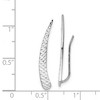 Black Bow Jewelry 4 x 28mm (1 1/8 Inch) 14k White Gold Textured Pointed Ear Climbers - 4 of 4