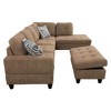 Discover Ultimate Comfort with Our Brown Fabric L-Shaped Sectional Sofa �C Complete with Chaise Lounge and Storage Ottoman - 4 of 4