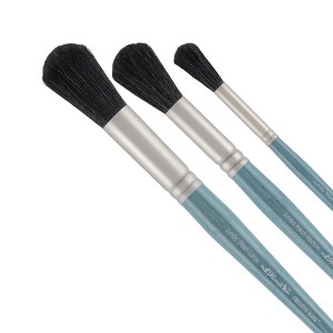 Mimik Professional Watercolor Brushes - Jumbo Wash Set of 3  - Synthetic Squirrel Hair - Natural Bristle Artist Brushes for Watercolors, Gouache & - 1 of 4