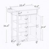 Sevobal Grill Carts and Cabinets with Worktop and Wheels, Movable Cart with Open Shelves and Drawer for Kitchen, Dining Room, White, 22.4"*15.5"*34.4" - 4 of 4