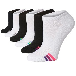 Black White Multicolor Lines Low Cut Socks - 6 Pack - 1 of 4