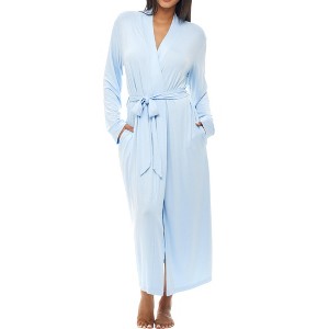 ADR Women's Lightweight Cotton Robe, Classic Soft Knit Long Lounge Robe with Pockets - 1 of 4