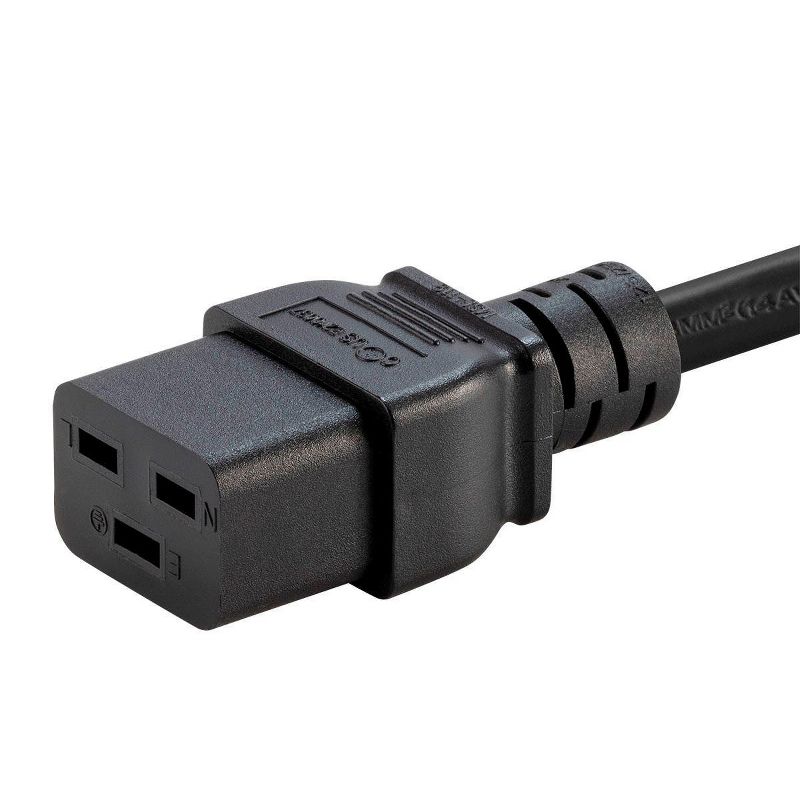 Monoprice Heavy Duty Extension Cord - 8 Feet - Black | NEMA 6-20P to IEC 60320 C19, 12AWG, 20A, 125V, For High-Performance Computers and Network, 2 of 7