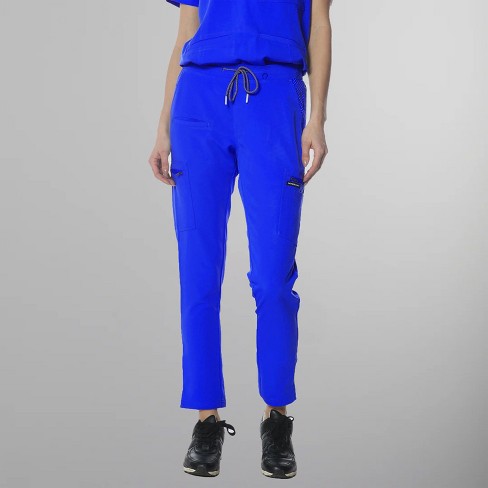 Members Only Women’s Scrub Jogger Cargo Pant with Open Bottom Leg (Printed Waist Pocket Bags) - image 1 of 4