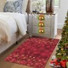 Coolmee  Christmas Area Rug, Washable, Gold and Red Snowflake, Non Slip Modern, for Living Room, Bedroom Floor MatRed - 4 of 4