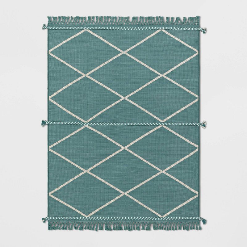 Woven Tapestry with Braid Outdoor Rug - Threshold™, 1 of 7