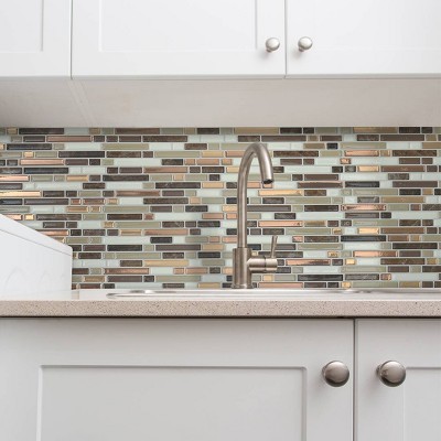 Smart Tiles 4pk Kitchen Glossy Peel & Stick 3D Tile Backsplash #2999