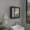 SEVOBAL Bathroom Storage Cabinets Medicine Cabinets 20.5 High with Mirror Door Organized Shelves for Bathroom, Black, 24.9"*20.1"*4" - 4 of 4