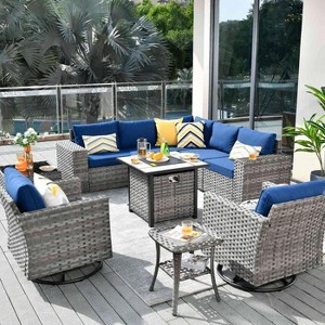 XIZZI 10 Pieces Wicker Furniture Set, Sectional Sofa Set with Wide Armrest and Deep Seat, Rattan Modular Conversation Set for Backyard Garden - 1 of 4